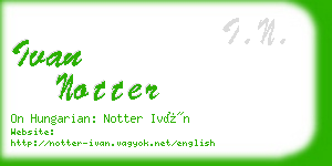 ivan notter business card